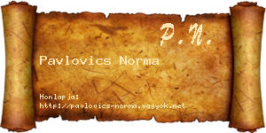 Pavlovics Norma névjegykártya